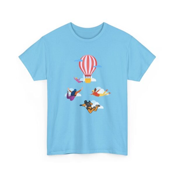 Unisex Heavy Cotton Tee – Skydiver & Hot Air Balloon Graphic | Bold Adventure-Inspired T-Shirt - Image 48