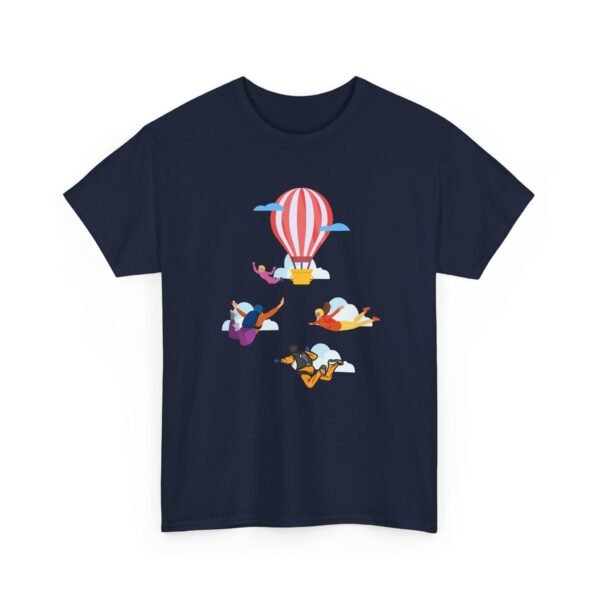 Unisex Heavy Cotton Tee – Skydiver & Hot Air Balloon Graphic | Bold Adventure-Inspired T-Shirt - Image 44