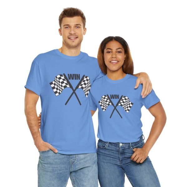 Unisex Heavy Cotton Tee – Racing Flag & "Win" Graphic | Bold Motorsport Style T-Shirt - Image 13