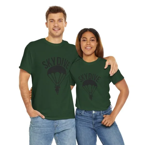 Skydive Graphic Unisex Heavy Cotton Tee | Skydiver Jump T-Shirt – Adrenaline Rush Apparel - Image 13