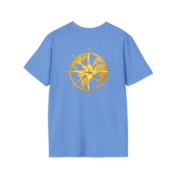 Unisex Soft-Style T-Shirt with Gold World & Compass Graphic – 100% Cotton, Comfortable & Durable - Image 17