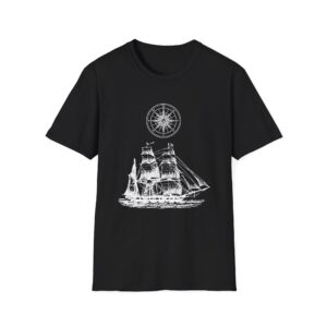 Unisex Vintage Ship Compass T-Shirt – Nautical Style & Comfort