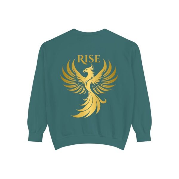 Phoenix Rise Unisex Garment-Dyed Sweatshirt – Gold Phoenix Graphic - Image 21