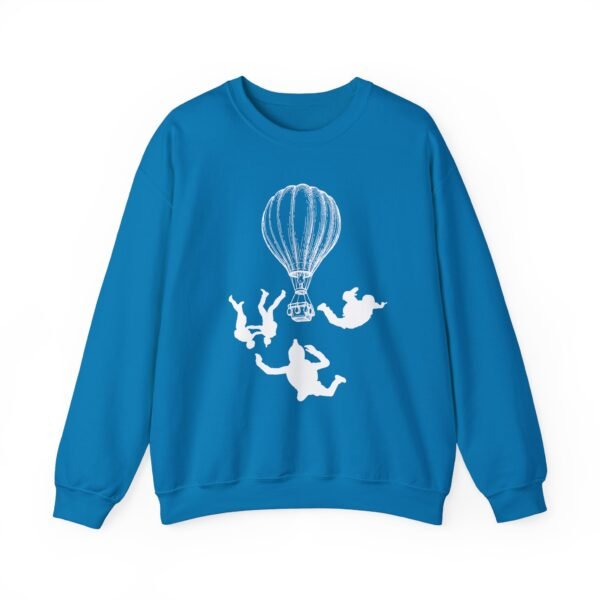 Unisex Heavy Blend™ Crewneck Sweatshirt with Skydiver Graphic Front Print – Extreme Sports & Adrenaline Style - Image 47