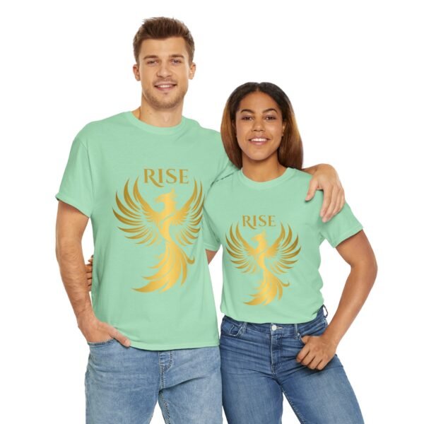 Phoenix Rise Unisex Heavy Cotton T-Shirt – Gold Phoenix Graphic Tee - Image 29