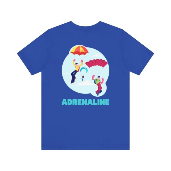 Unisex Jersey Short Sleeve Tee with Skydiver Graphic and "Adrenaline" Back Print – Stylish & Comfortable - Image 22