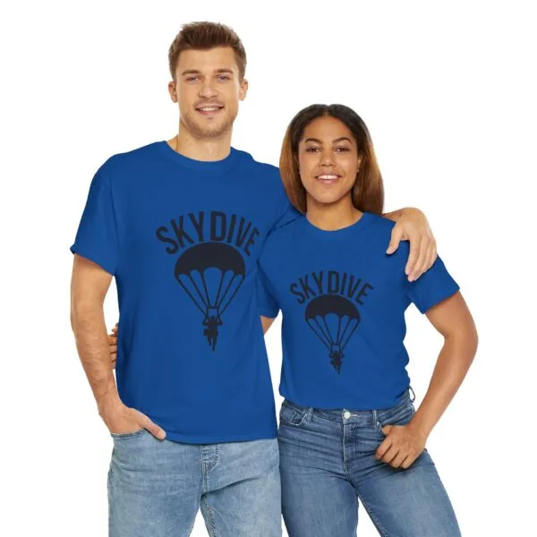 Skydive Graphic Unisex Heavy Cotton Tee | Skydiver Jump T-Shirt – Adrenaline Rush Apparel - Image 21