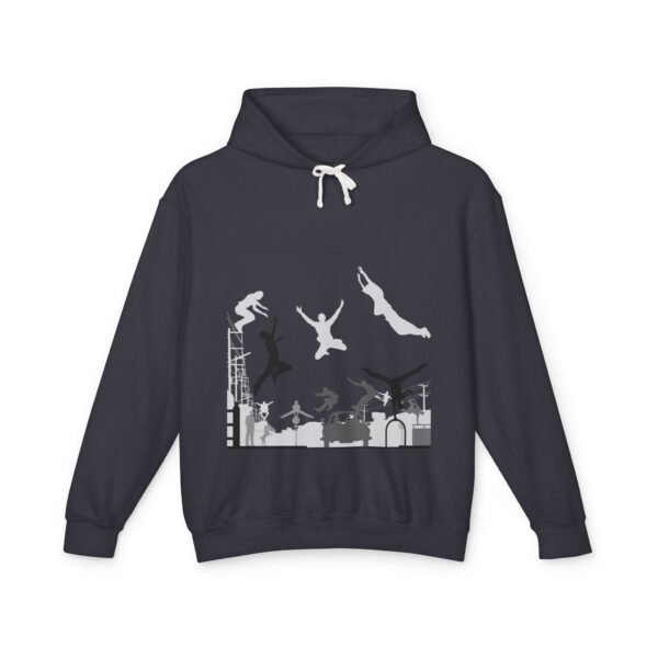 Unisex Lightweight Hooded Sweatshirt with Parkour Graphic Back Print – Extreme Sports & Urban Adventure Style - Image 23