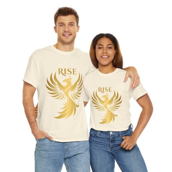 Phoenix Rise Unisex Heavy Cotton T-Shirt – Gold Phoenix Graphic Tee - Image 21