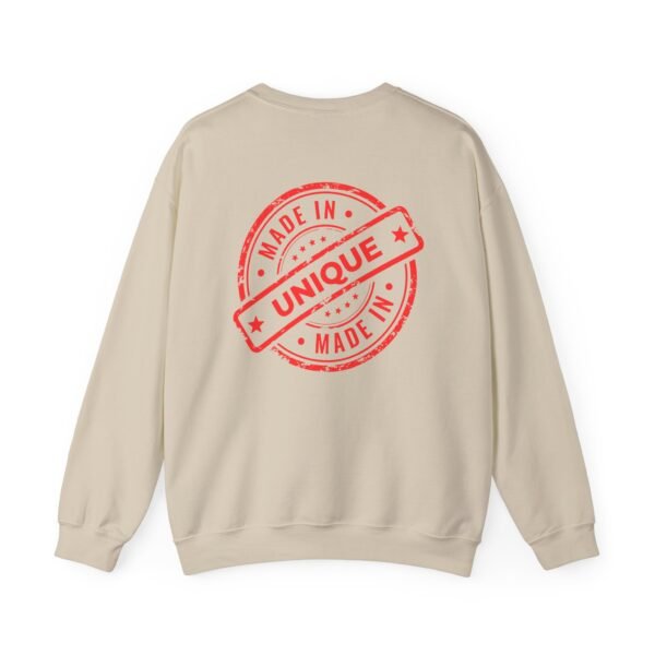 Made in Unique Red Stamp Crewneck Sweatshirt | Unisex Heavy Blend - Image 9