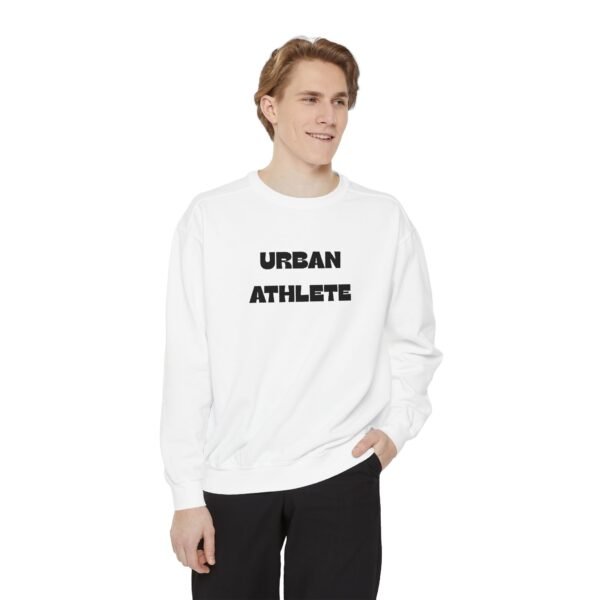 Urban Athlete Garment-Dyed Sweatshirt – Black Front Print & Relaxed Fit - Image 3