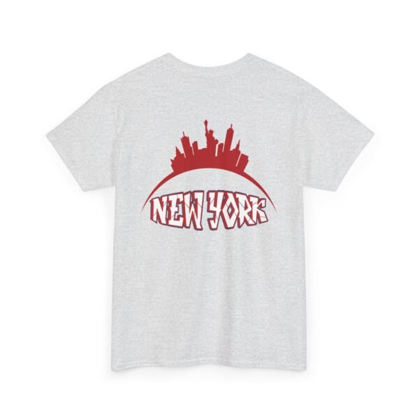 New York City Skyline T-Shirt – Bold Red NY Graphic & Script - Image 7