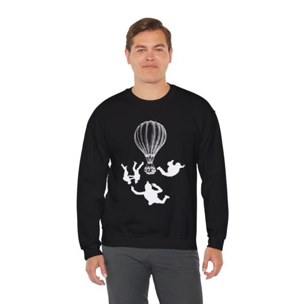 Unisex Heavy Blend™ Crewneck Sweatshirt with Skydiver Graphic Front Print – Extreme Sports & Adrenaline Style - Image 5