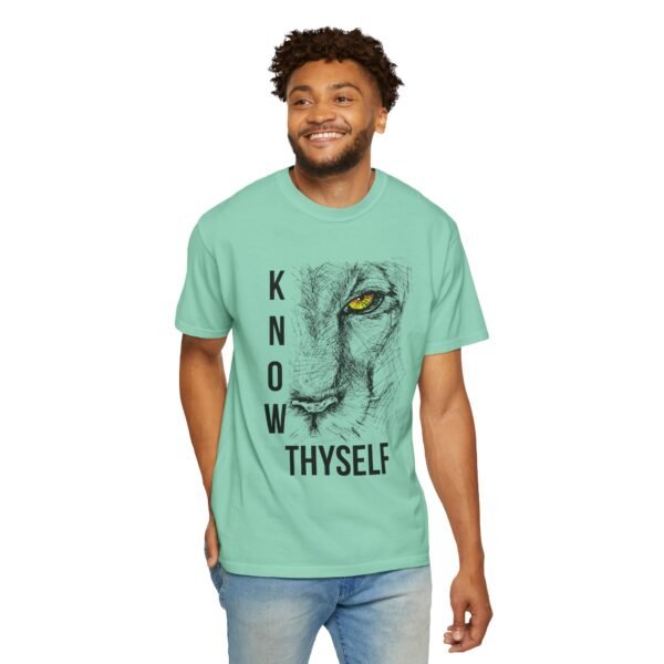 "Know Thyself" Lion Graphic T-Shirt – Comfort Colors 1717, 100% Cotton, Garment-Dyed, Relaxed Fit - Image 22