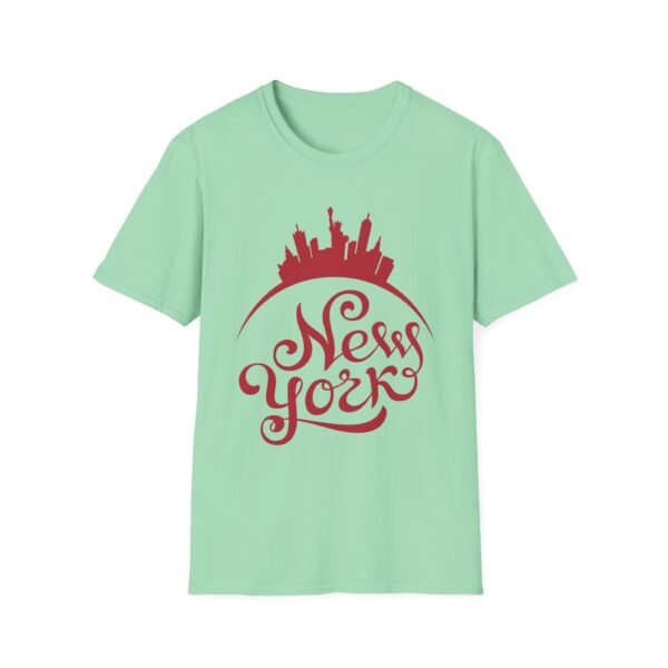 New York City Soft-Style T-Shirt – Bold Red NY Graphic & Script - Image 13