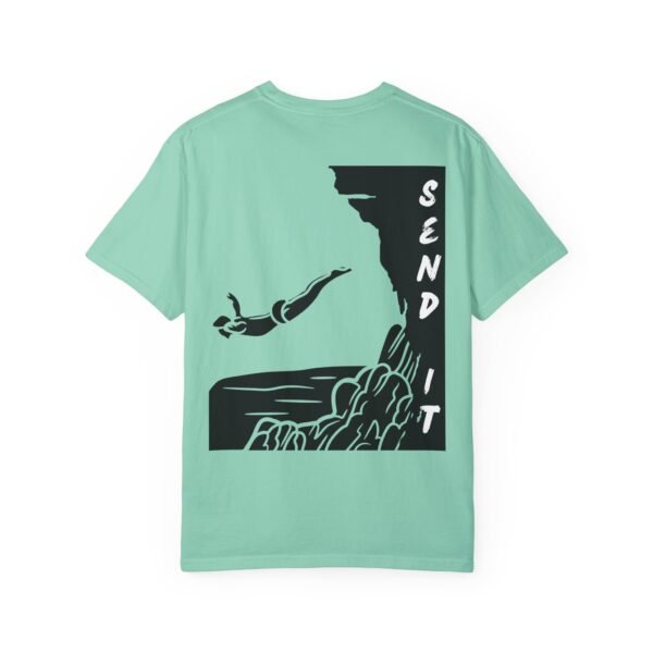 Send It – Cliff Jump Graphic Unisex Garment-Dyed T-Shirt | Extreme Sports & Adventure Tee - Image 13