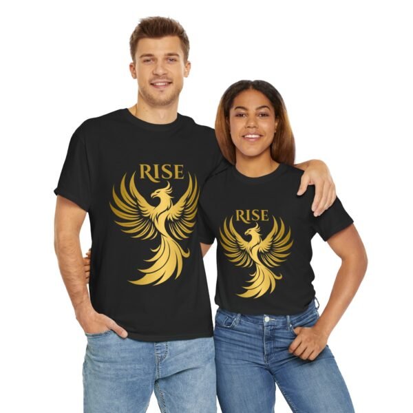 Phoenix Rise Unisex Heavy Cotton T-Shirt – Gold Phoenix Graphic Tee - Image 11