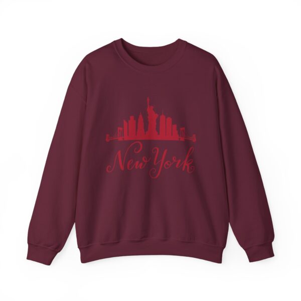 New York Unisex Crewneck Sweatshirt – Bold Red Graphic & Cozy Comfort - Image 12