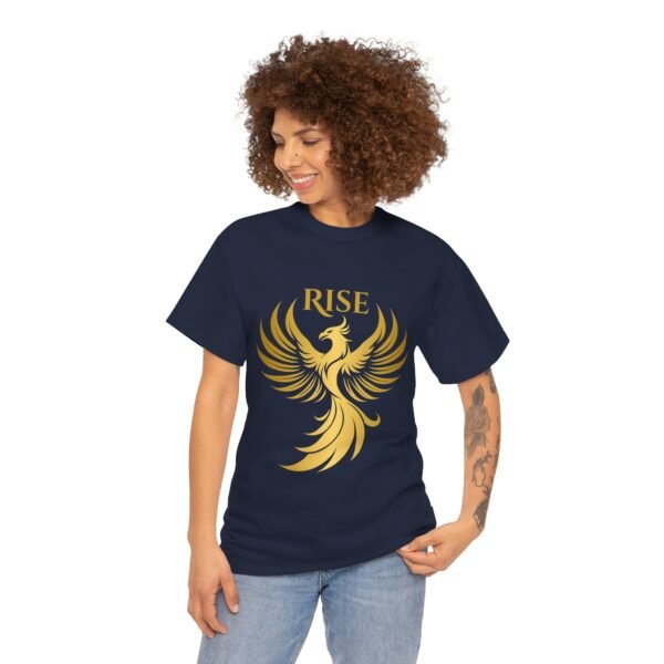 Phoenix Rise Unisex Heavy Cotton T-Shirt – Gold Phoenix Graphic Tee - Image 4