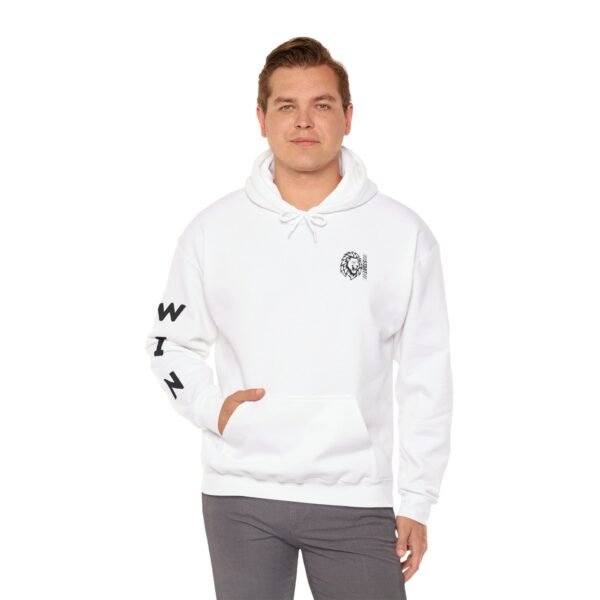 Unisex Heavy Blend™ Hooded Sweatshirt – Lion Graphic & WIN Sleeve Print | Power & Motivation Hoodie - Image 5