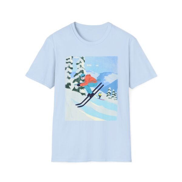 Unisex Soft-Style T-Shirt with Skiing in the Mountains Graphic – 100% Cotton, Comfortable & Durable - Image 17