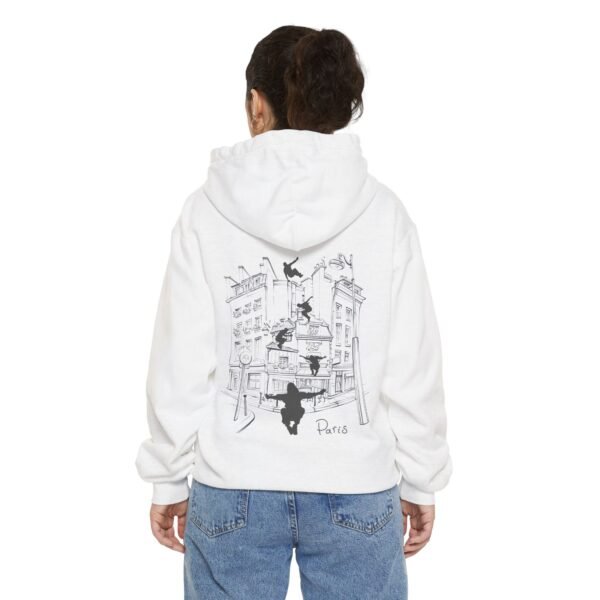 Unisex Garment-Dyed Hoodie with Parkour Graphic Back Print – Extreme Sports & Urban Adventure Style - Image 3