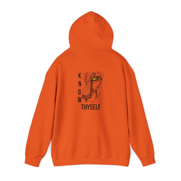 "Know Thyself" Lion Graphic Hoodie – Unisex Heavy Blend Sweatshirt, Cotton-Polyester, Cozy & Durabl - Image 15