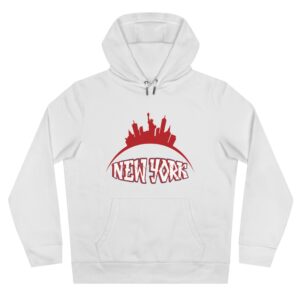 New York Fleece-Lined Unisex Hoodie – Bold Red Graphic