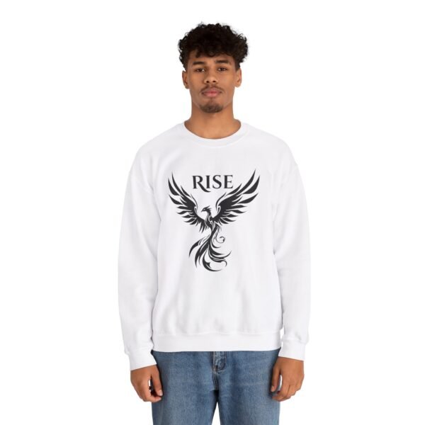 Black Phoenix Rise Unisex Heavy Blend Crewneck Sweatshirt – Bold & Cozy Graphic - Image 4