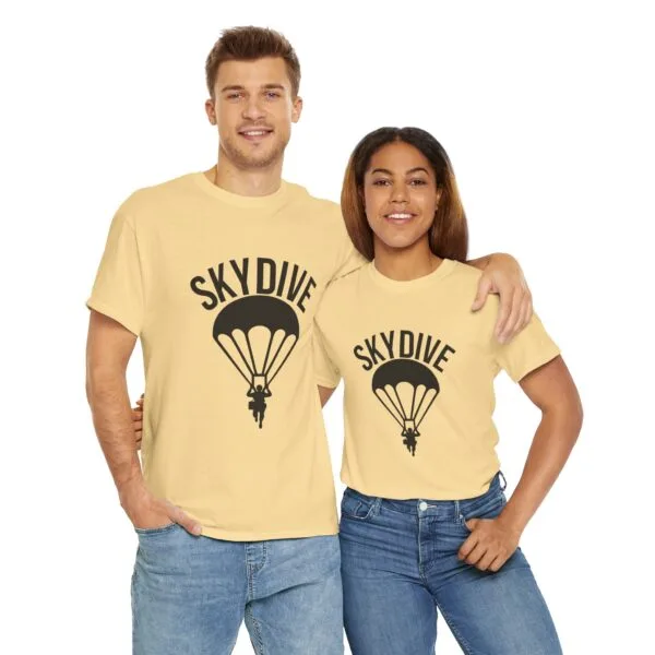 Skydive Graphic Unisex Heavy Cotton Tee | Skydiver Jump T-Shirt – Adrenaline Rush Apparel - Image 29