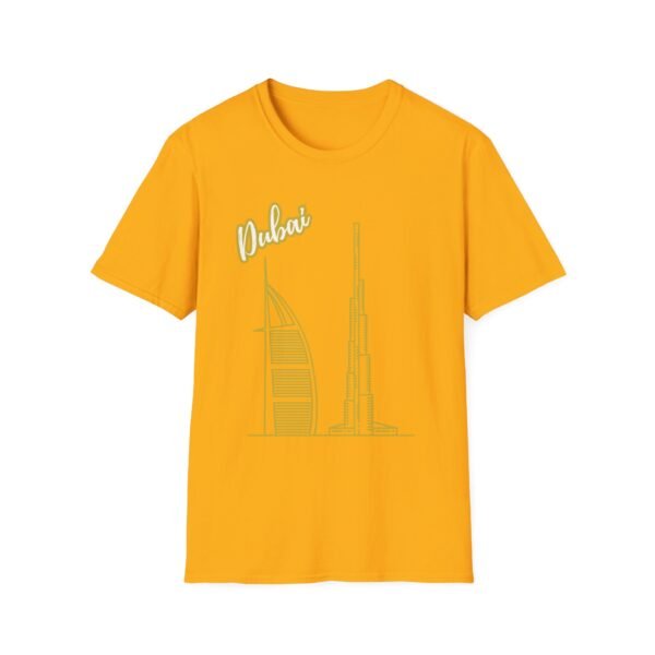 Gold Dubai Graphic Unisex T-Shirt – Soft & Stylish - Image 4