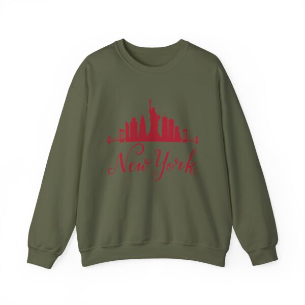 New York Unisex Crewneck Sweatshirt – Bold Red Graphic & Cozy Comfort - Image 13