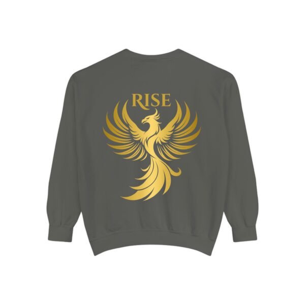 Phoenix Rise Unisex Garment-Dyed Sweatshirt – Gold Phoenix Graphic - Image 13