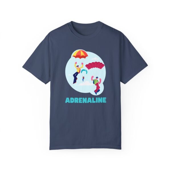 Unisex Garment-Dyed T-Shirt with Skydiver Graphic and "Adrenaline" Front Print – Bold & Comfortable - Image 31