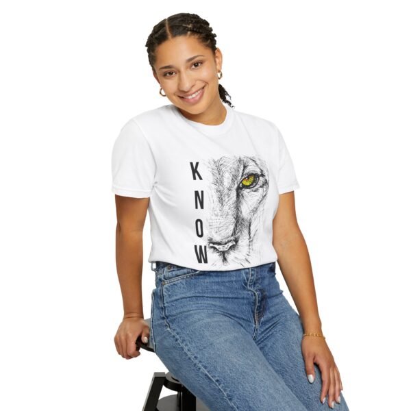 "Know Thyself" Lion Graphic T-Shirt – Comfort Colors 1717, 100% Cotton, Garment-Dyed, Relaxed Fit - Image 4