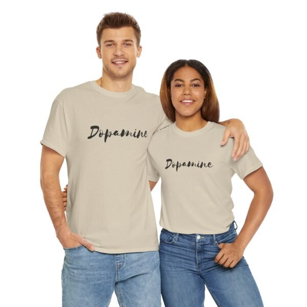 Unisex Heavy Cotton T-Shirt with Black Script "Dopamine" Print – Trendy & Durable - Image 8