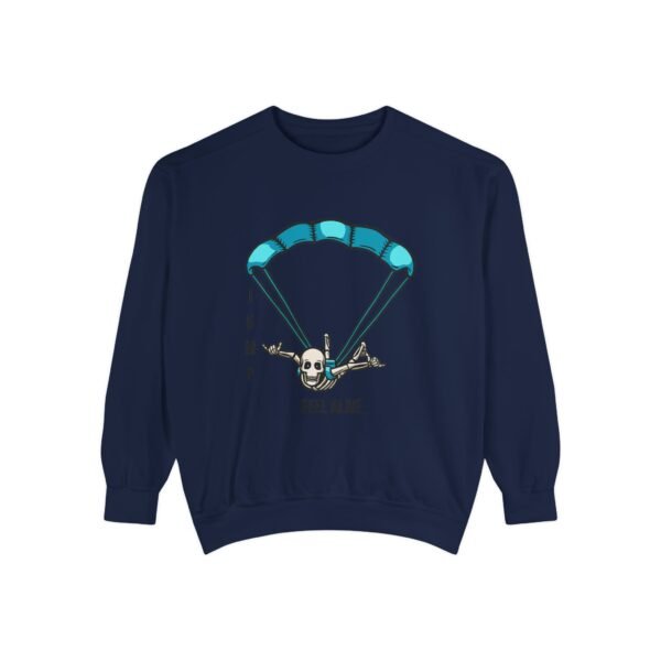 Unisex Garment-Dyed Sweatshirt with Skydiver Graphic Front Print – Extreme Sports & Adrenaline Style - Image 29