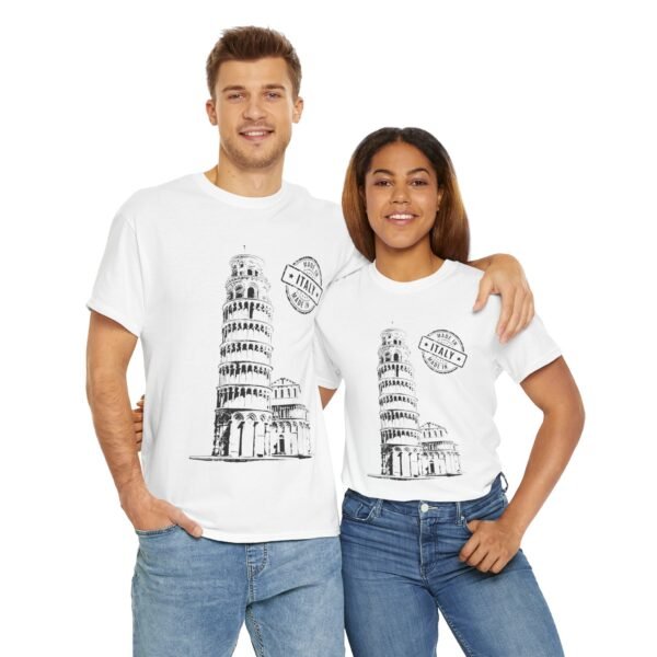 Unisex Cotton T-Shirt with Pisa Tower & "Made in Italy" Design | Stylish & Comfortable