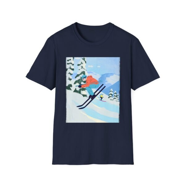 Unisex Soft-Style T-Shirt with Skiing in the Mountains Graphic – 100% Cotton, Comfortable & Durable - Image 21