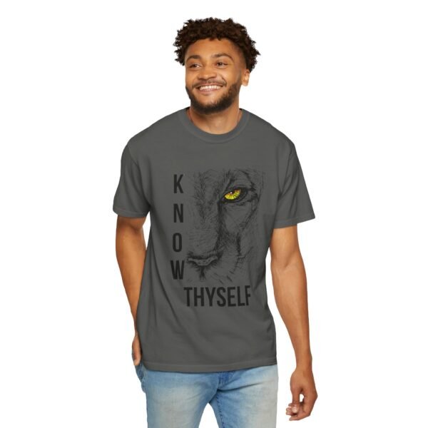 "Know Thyself" Lion Graphic T-Shirt – Comfort Colors 1717, 100% Cotton, Garment-Dyed, Relaxed Fit - Image 16