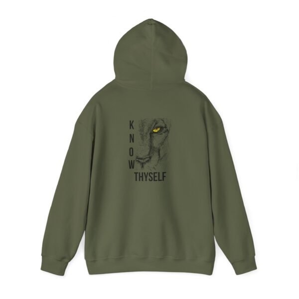 "Know Thyself" Lion Graphic Hoodie – Unisex Heavy Blend Sweatshirt, Cotton-Polyester, Cozy & Durabl - Image 17