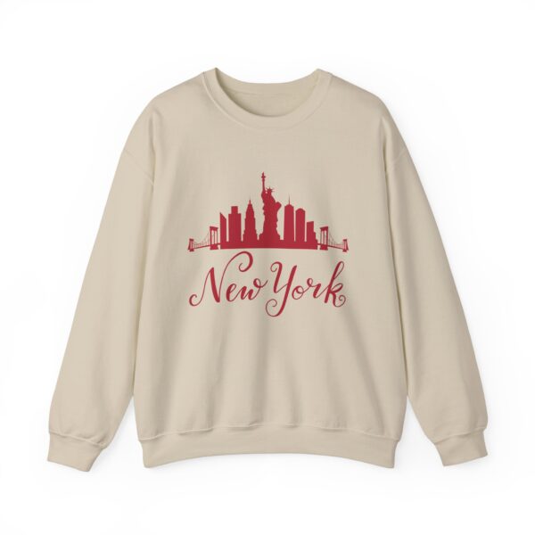 New York Unisex Crewneck Sweatshirt – Bold Red Graphic & Cozy Comfort - Image 8