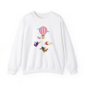 Skydiver Hot Air Balloon Unisex Crewneck Sweatshirt – Bold Design & Cozy Comfort