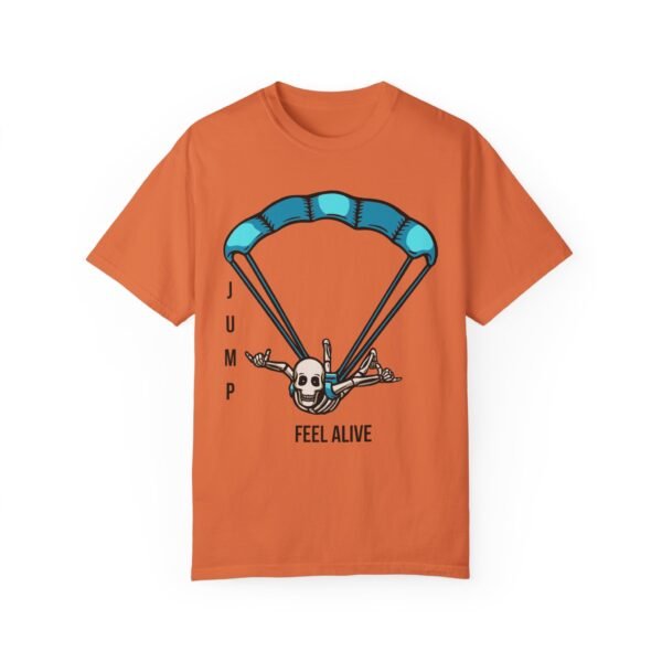 Unisex Garment-Dyed T-shirt with Skydiver Graphic Front Print – Extreme Sports & Adrenaline Style - Image 9