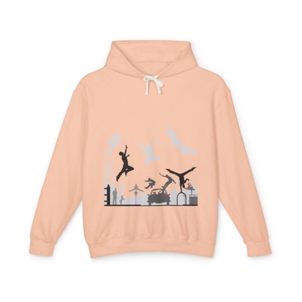 Unisex Lightweight Hooded Sweatshirt with Parkour Graphic Back Print – Extreme Sports & Urban Adventure Style - Image 13