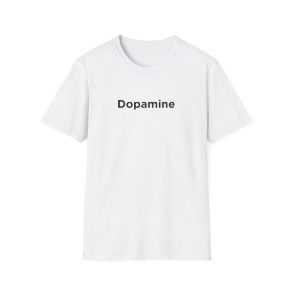 Unisex Softstyle T-Shirt with Black "Dopamine" Print – Trendy & Comfortable