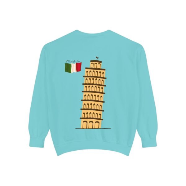 Unisex Garment-Dyed Sweatshirt with Pisa Tower & Italian Flag | Cozy & Stylish - Image 11