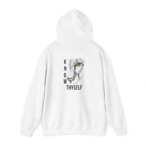 Unisex Know Thyself Hoodie – Lion Graphic & Warm Comfort