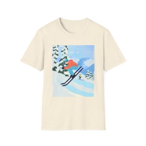 Unisex Soft-Style T-Shirt with Skiing in the Mountains Graphic – 100% Cotton, Comfortable & Durable - Image 11