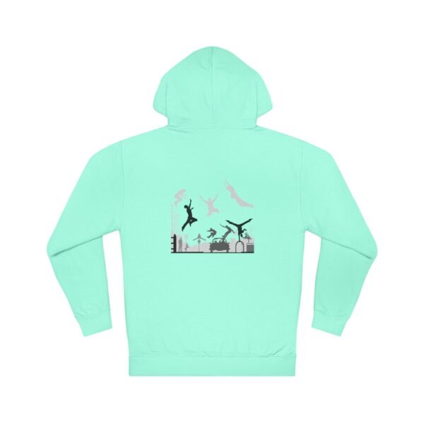 Unisex Hooded Sweatshirt  with Parkour Graphic Back Print – Extreme Sports & Urban Adventure Style - Image 7